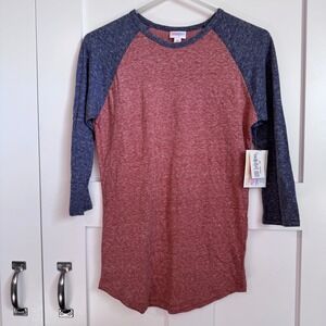 NWT LuLaRoe Randy Baseball T-Shirt Raglan Women's Size XS Copper Blue Summer New